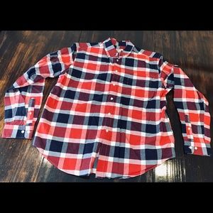 Merona Casual Long Sleeve Shirt Red and Navy blue